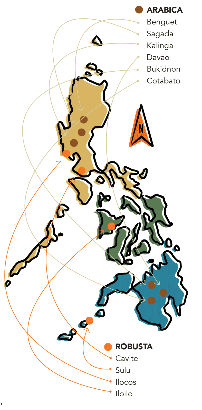 Philippine Coffee Map Philippine Coffee - coffee in the philippines